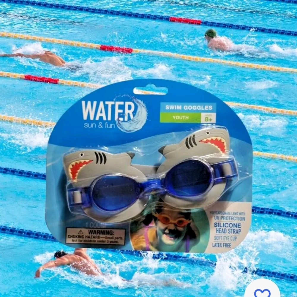 Sun and Fun Shark Themed Youth Swim Goggles